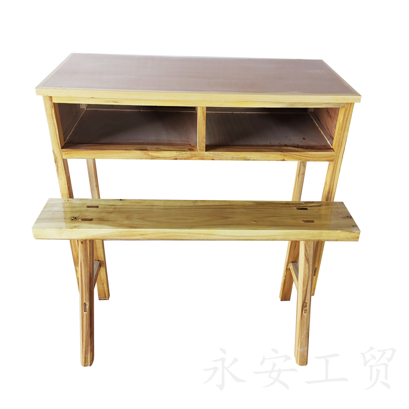 珠海双人实木课桌椅