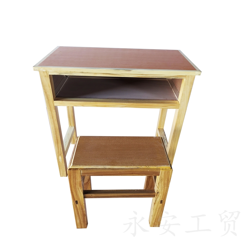 新疆单人实木课桌椅