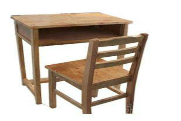 阿拉山口高中双人实木课桌椅批发